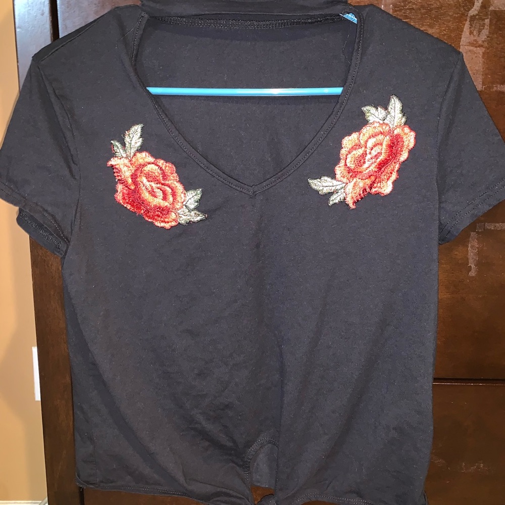 Rose embroidery shirt